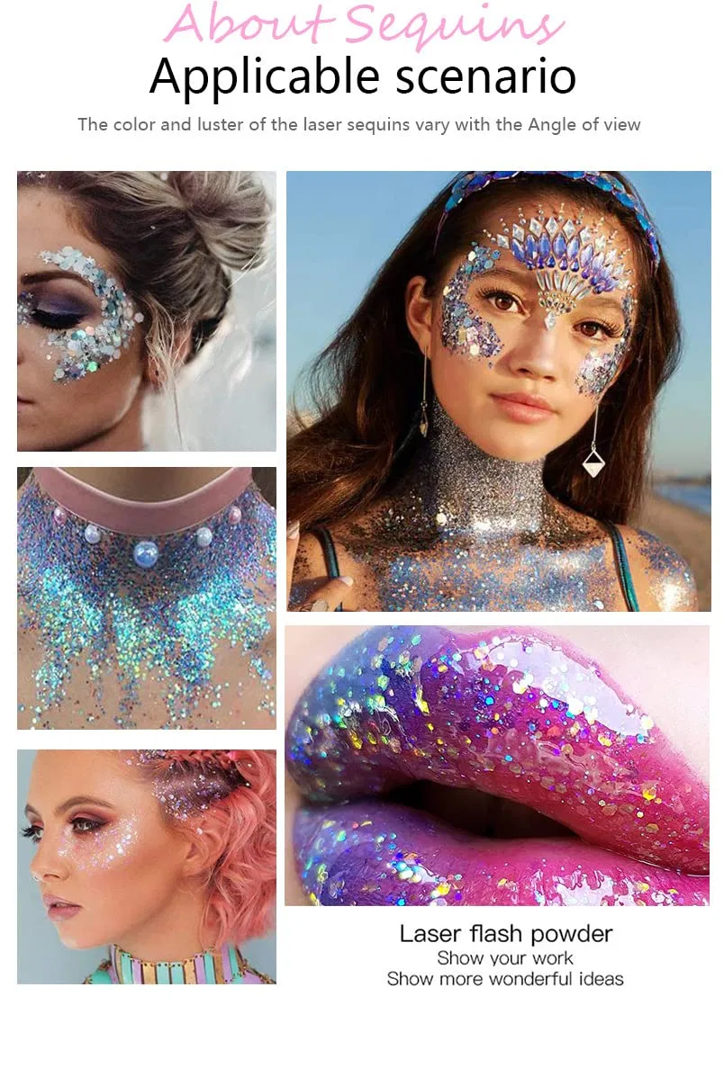 Гель-глиттер для тела Mardi Gras Face Paint Makeup Gl-Turelifes, #07 Red — фото 2