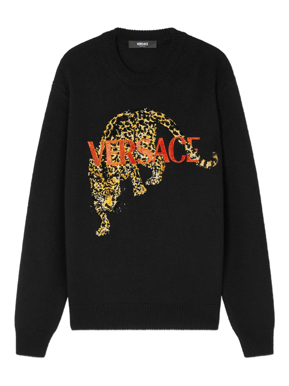 

Свитер с изображением ягуара VERSACE, черный