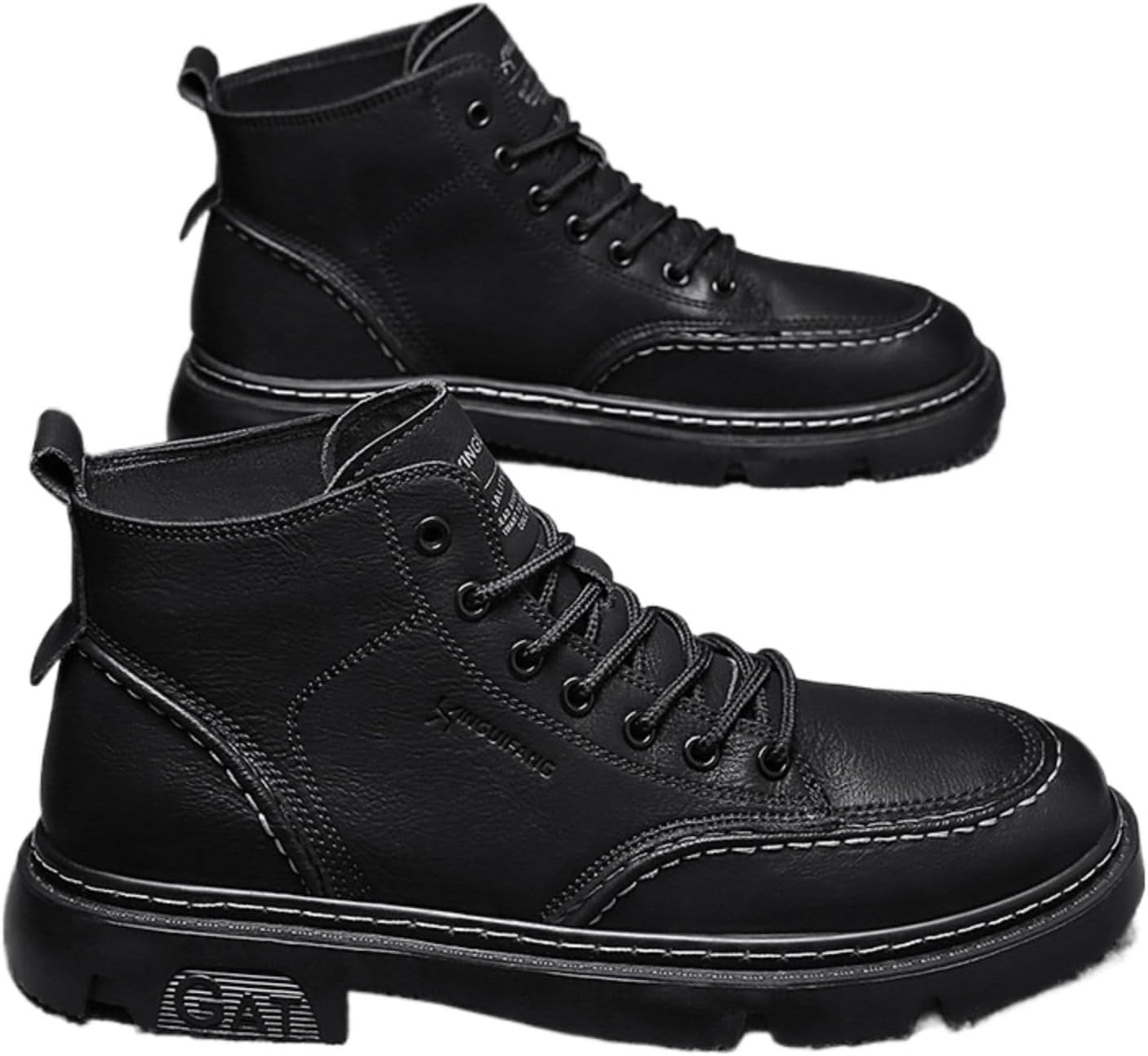 

Мужские ботинки Azttoztto Oxford на платформе, зимние с застежкой на шнуровке, высокие с толстой подошвой, повседневные, удобные, черный