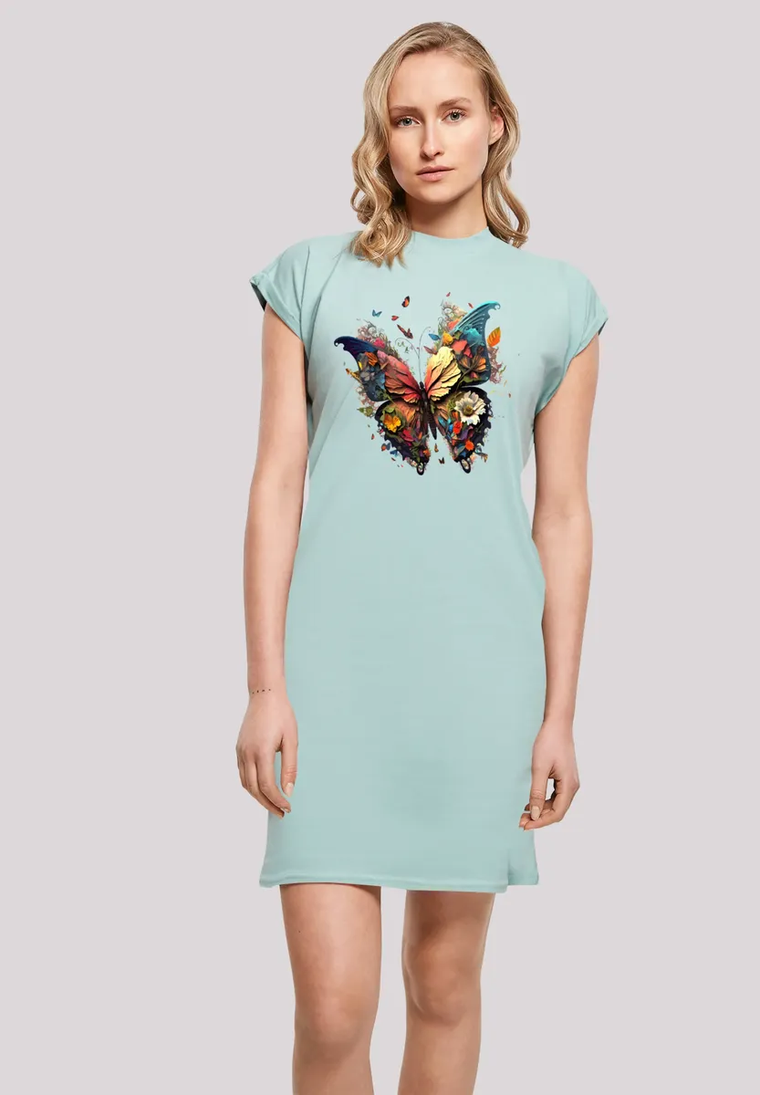 

F4NT4STIC Платье-рубашка "Butterfly Colorful", принт, мятный