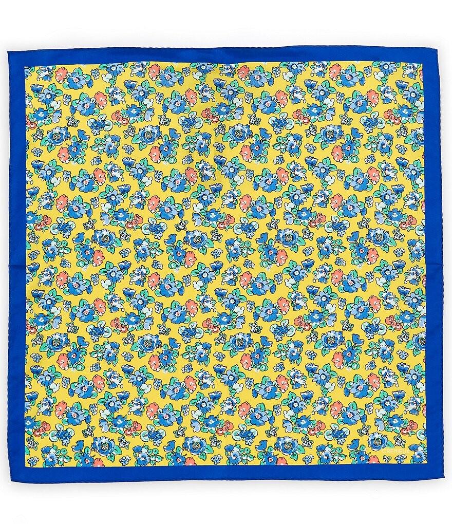 

Шелковый нагрудный платок Cremieux с акварельным цветочным принтом, желтый