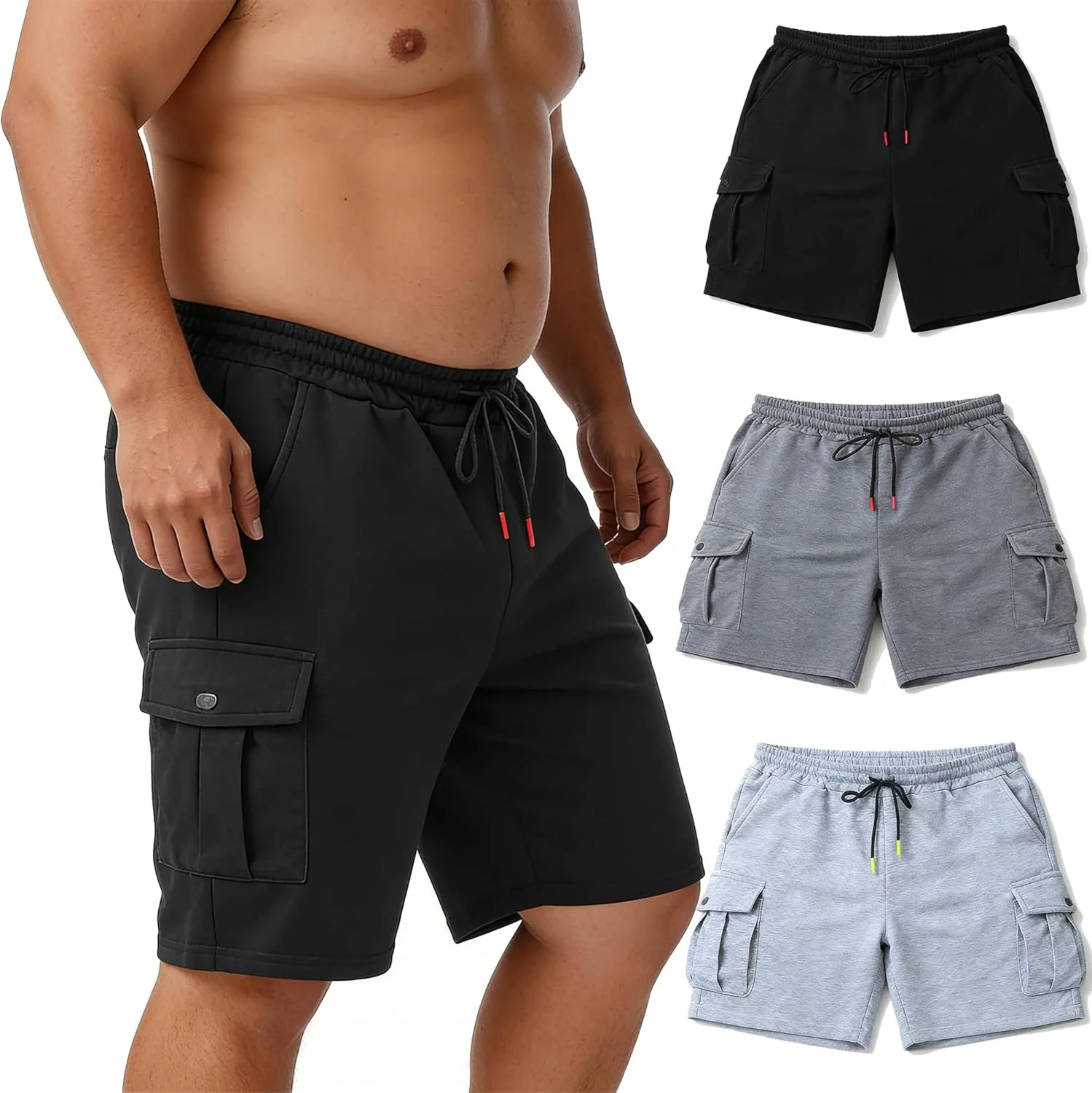 

Мужские шорты-карго Big and Tall, свободный крой, эластичный пояс