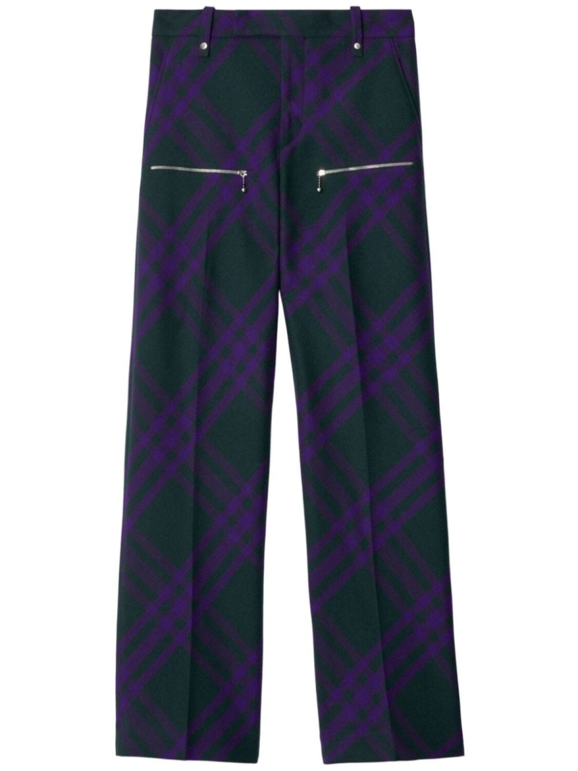 

Burberry check-pattern wool trousers, фиолетовый