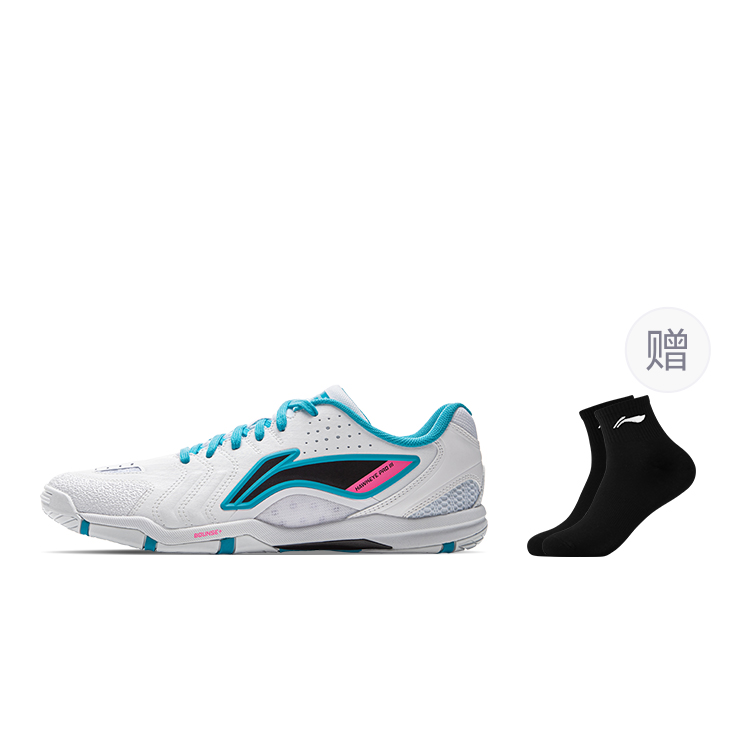 

Li-Ning Hawkeye 30 PRO удобные и стильные нескользящие износостойкие кроссовки для тренировок low top, standard белый/dolphin синий/черный+li-ning socks 1 pack (random color)
