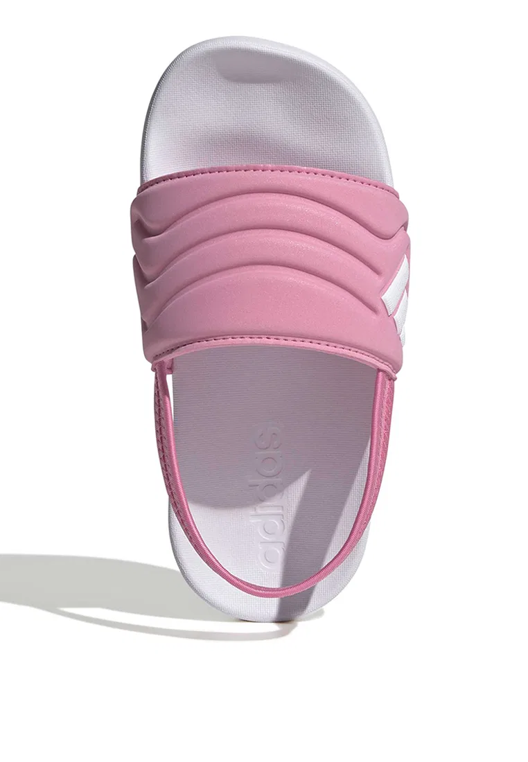 Шлепанцы детские, Adilette Estrap 2.0, Adidas, белый/розовый — фото 3