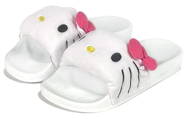 Тапочки оригинал x hello kitty adilette слайдеры Adidas, белый — фото 3