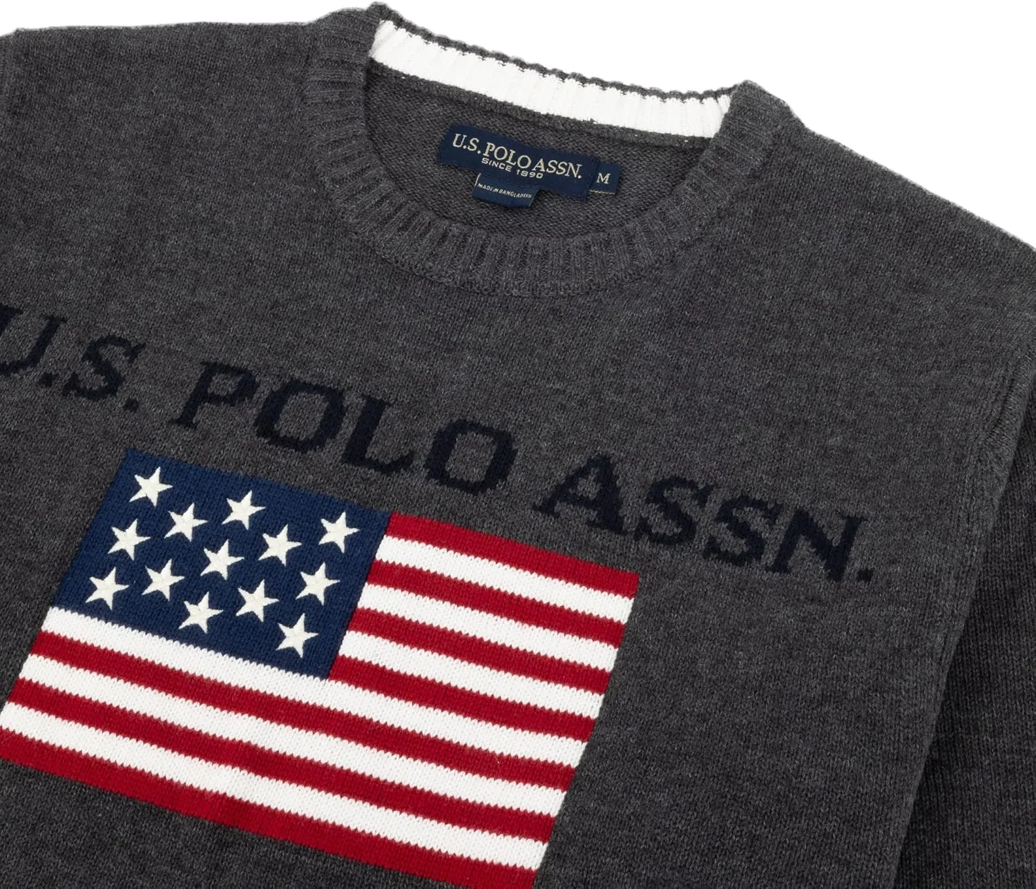 Свитер U.S. Polo с флагом U.S. Polo Assn., Iron Heather — фото 3