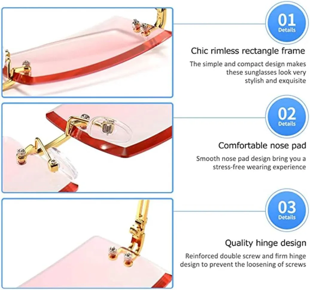 

Солнцезащитные очки с защитой от УФ-излучения UV400 | Без оправы, цветные линзы | для женщин и мужчин, для занятий спортом на открытом воздухе и вождения DSVIGF, 03