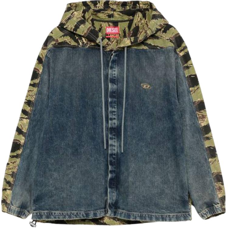 

Джинсовая куртка с камуфляжными вставками DIESEL, синий