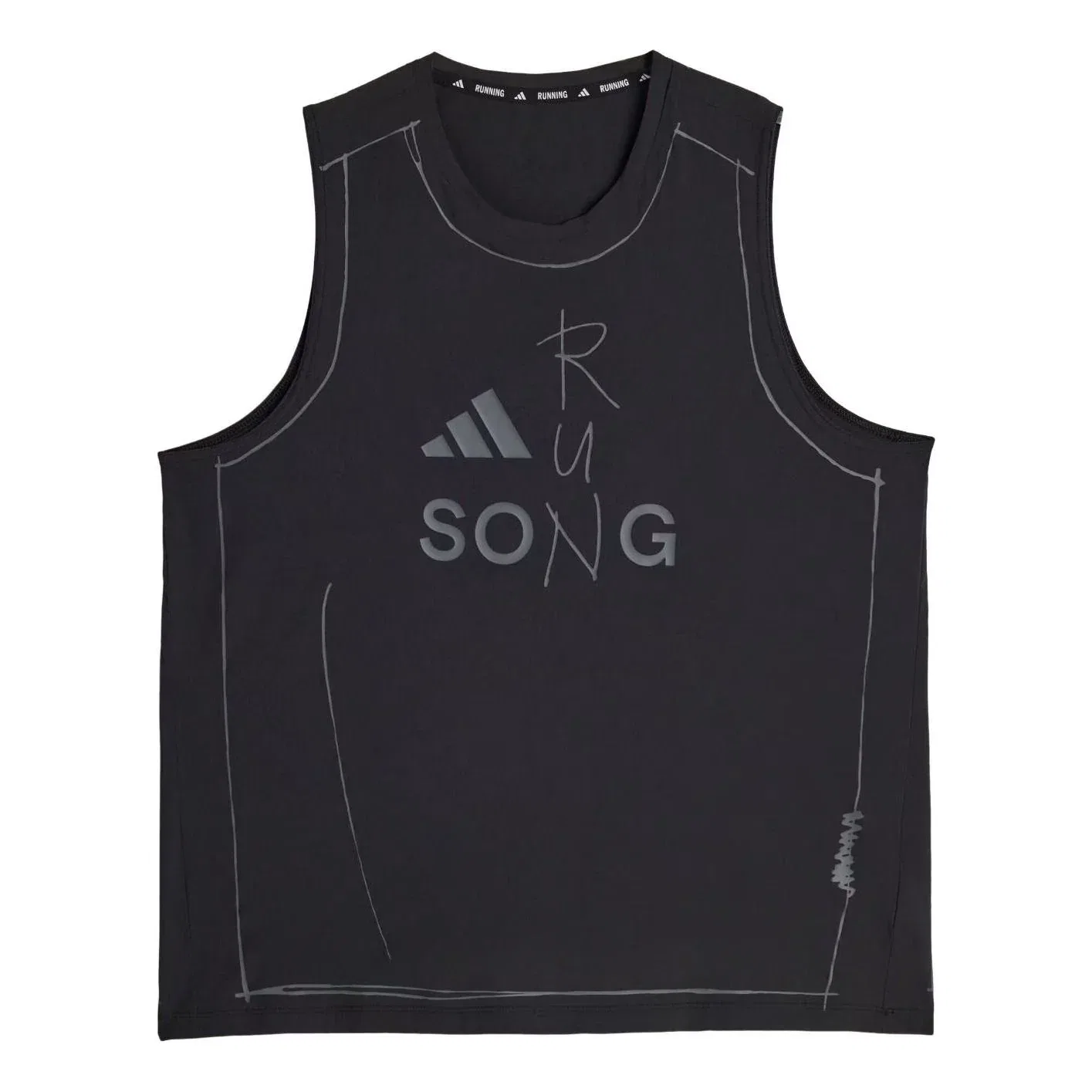 Беговая майка Adidas x SFTM adi365, черная, KT0776