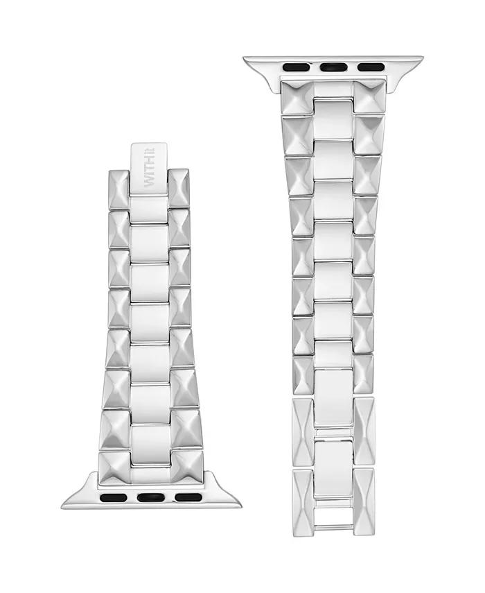 

Серебристый браслет из нержавеющей стали Pyramid для Apple Watch 42 мм (Series 10) и 38/40/41 мм WITHit