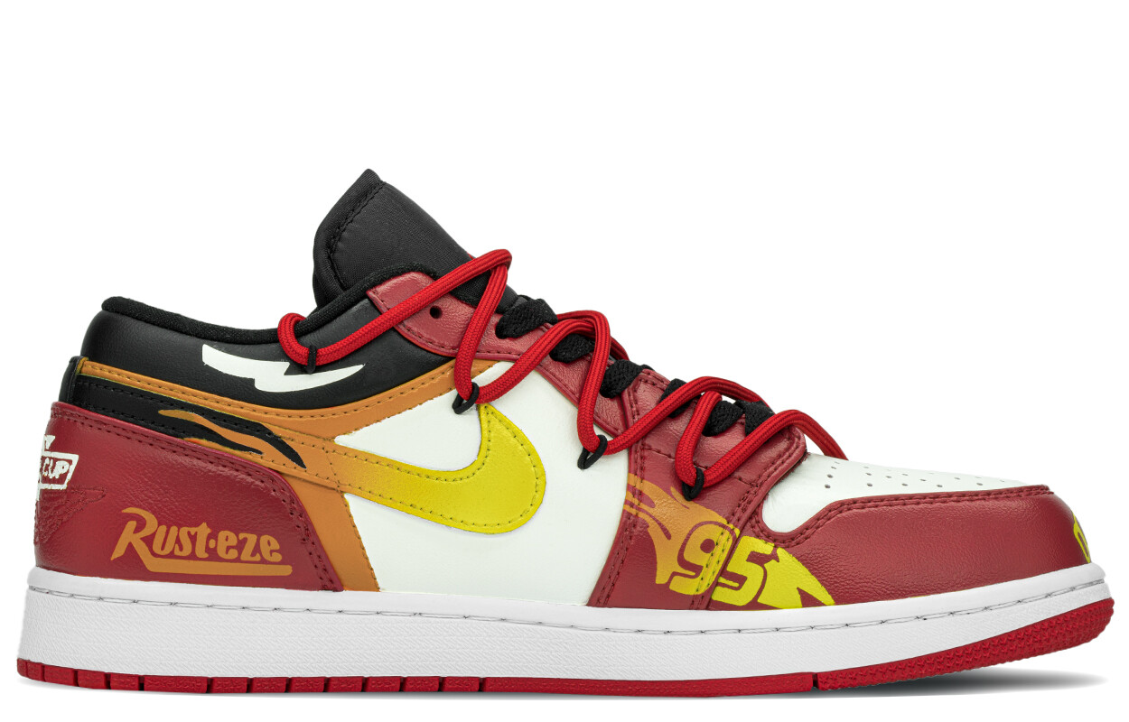 

Кроссовки Air Jordan 1 Vintage Basketball Shoes Men Low-top Red/Yellow, красный