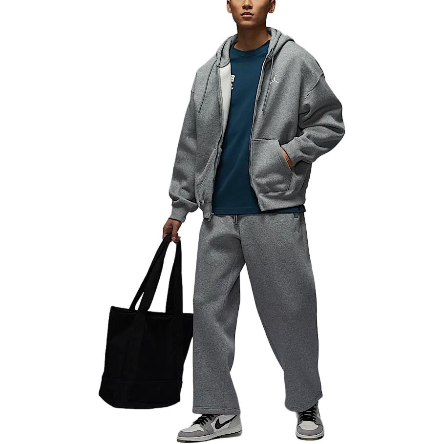 Jordan Брюки Brooklyn Fleece Casual, мужские, Carbon Gray/Sail White — фото 4