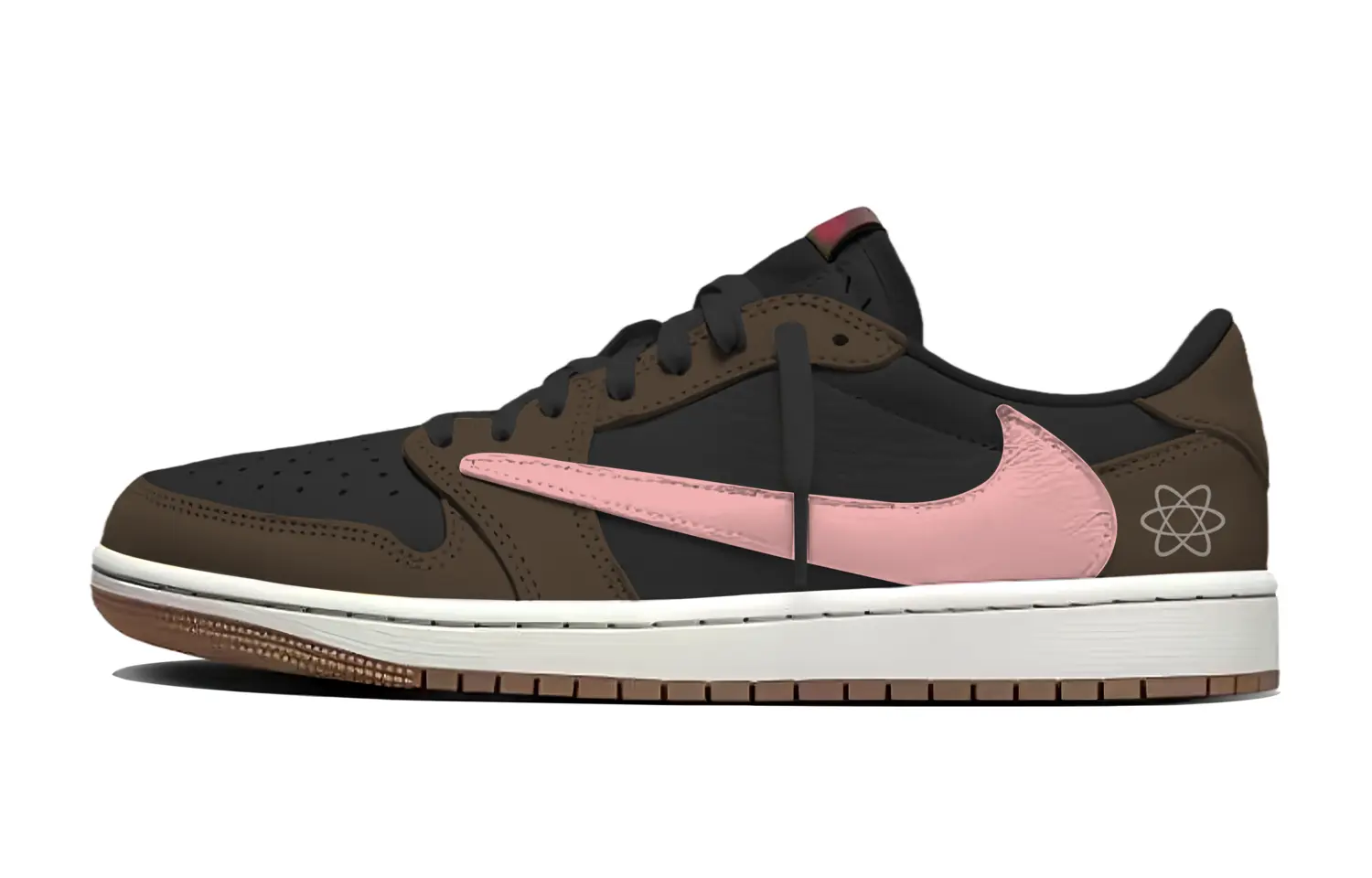 Travis Scott x Air 1 Travis Scott X AJ1 Low 70 Collaboration Низкие винтажные баскетбольные кроссовки унисекс Jordan, черный коричневый — фото 3