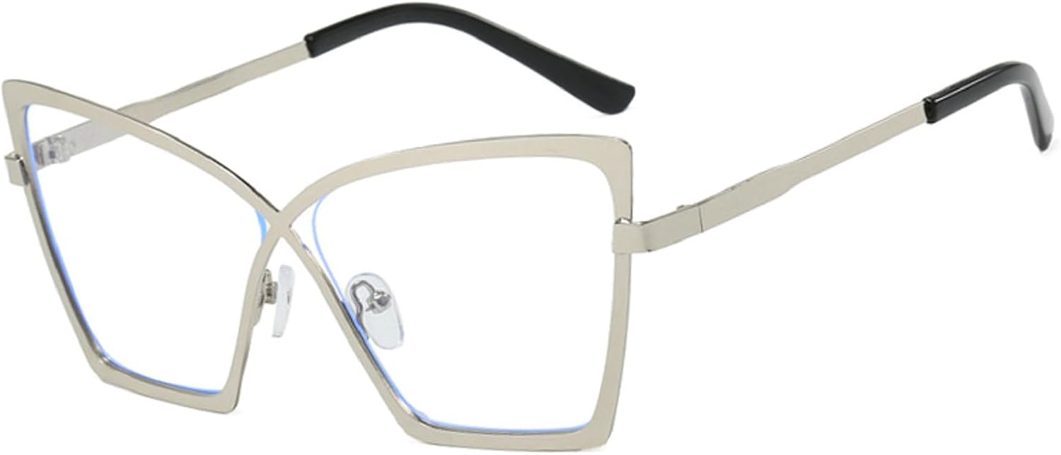 

Сексуальные солнцезащитные очки «кошачий глаз» для женщин, 2025 год, роскошные винтажные солнцезащитные очки в металлической оправе для женщин, ретро-очки mincl, Silver Clear