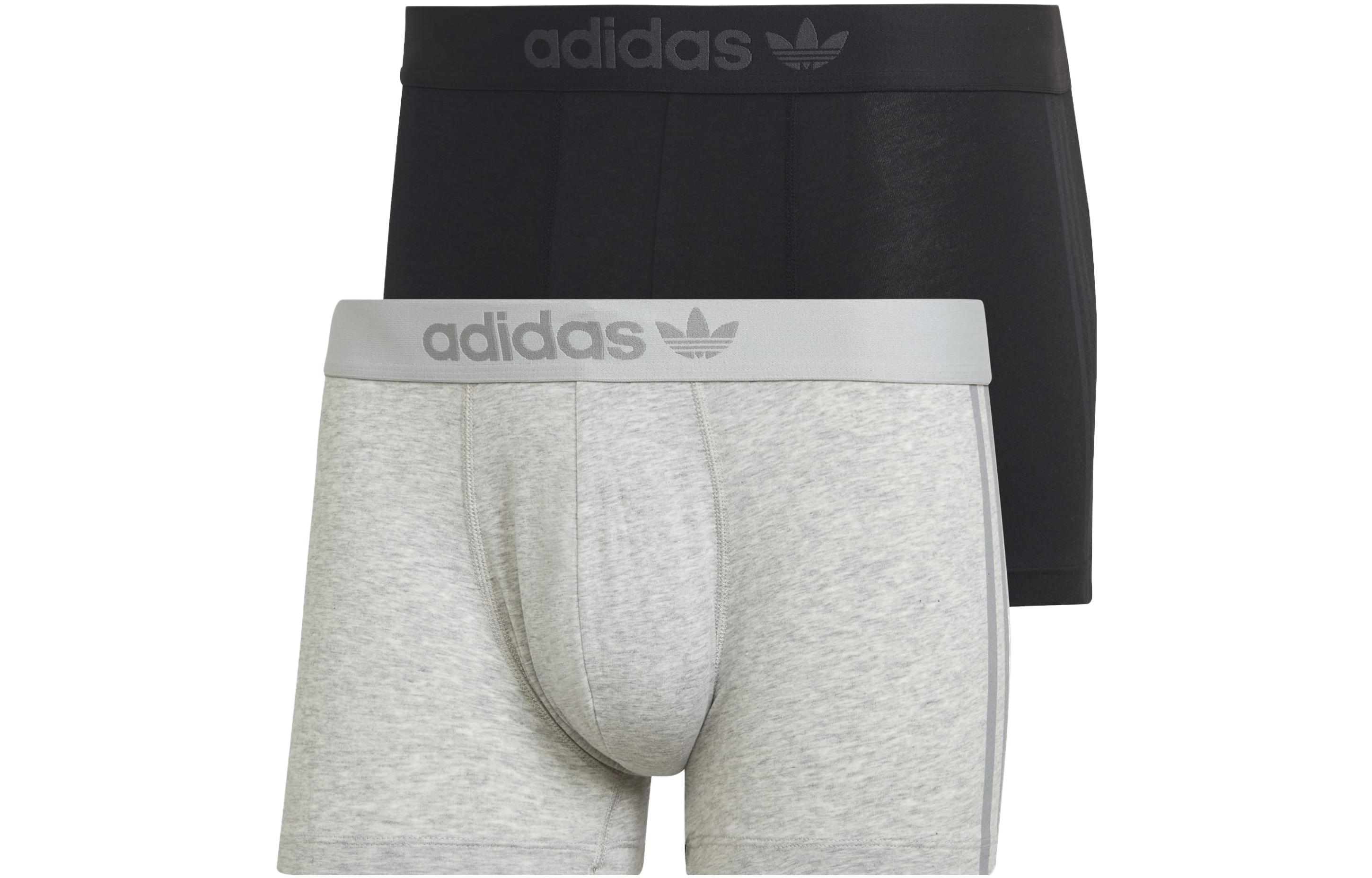 

TR 2PP COMFORT FLEX ECO SOFT трусы мужские 2 шт Adidas Originals, 2 pack (medium серый heather+черный)