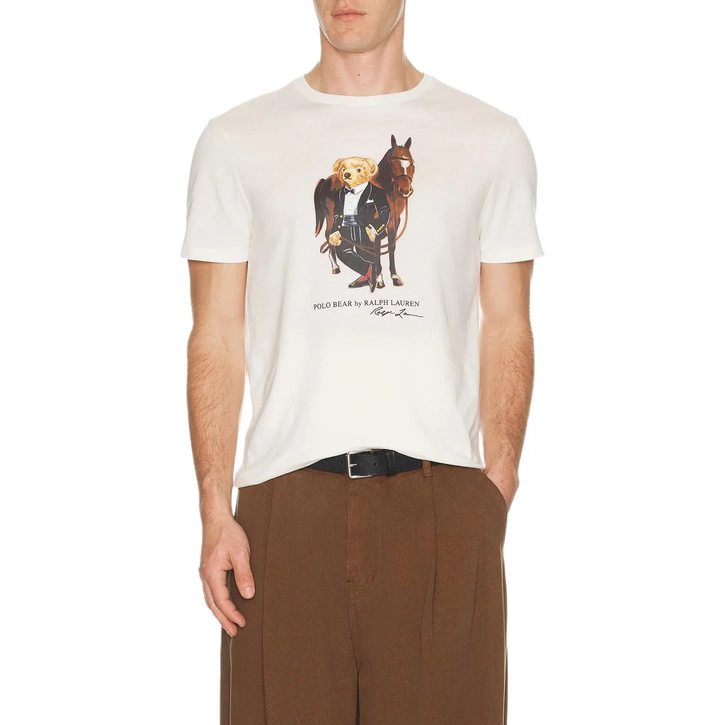 Футболка с принтом медведя Bear Printed Crewneck Polo Ralph Lauren, White — фото 3