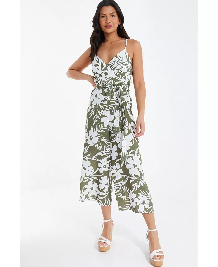 

Женский тропический комбинезон-кюлоты QUIZ, зеленый