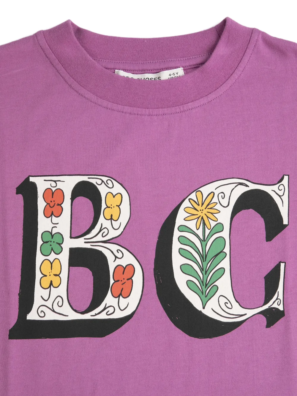 Футболка с короткими рукавами и цветочным принтом Spring Letters Bobo Choses, фиолетовый — фото 2