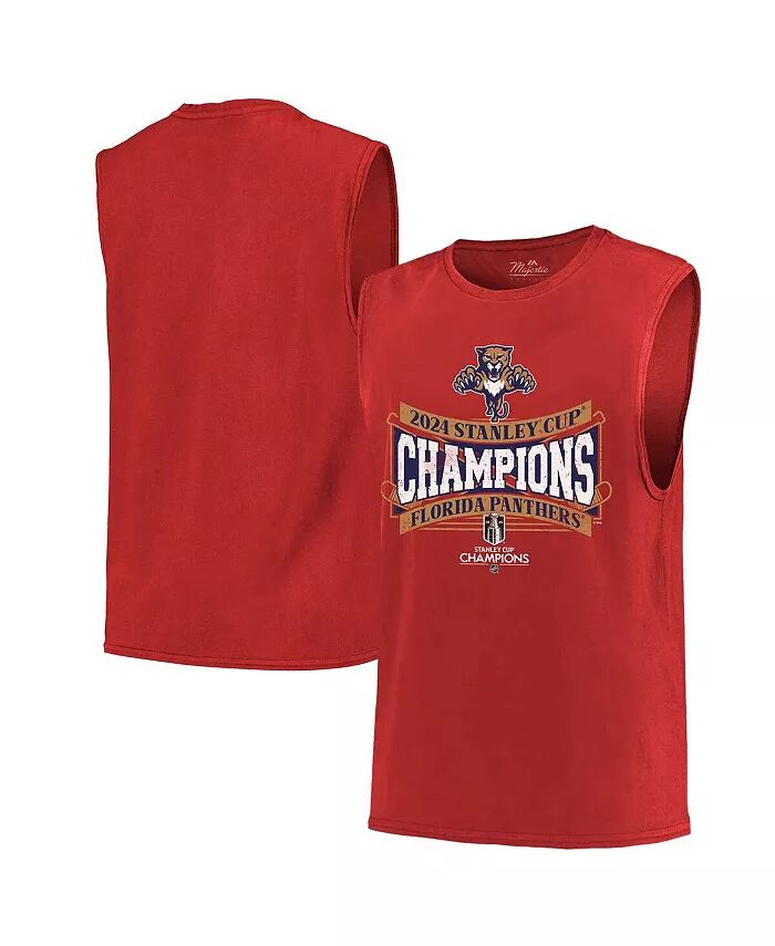 

Мужская красная майка-топ Softhand Muscle Florida Panthers 2024 Stanley Cup Champions Majestic
