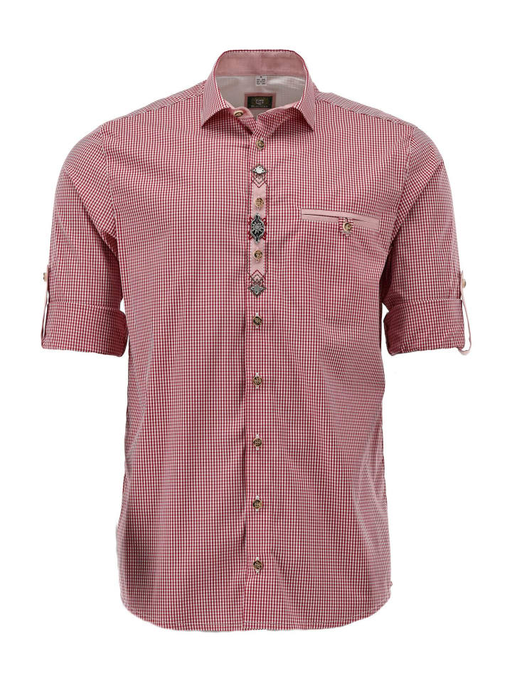 

Традиционная рубашка ивуса средне-красного цвета OS-Trachten