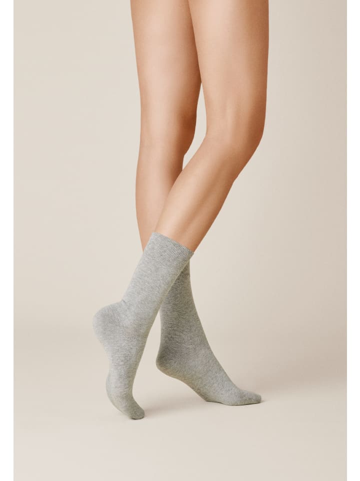 

Носки Liz с манжетой, не сдавливающей давление, светло-серого цвета Kunert