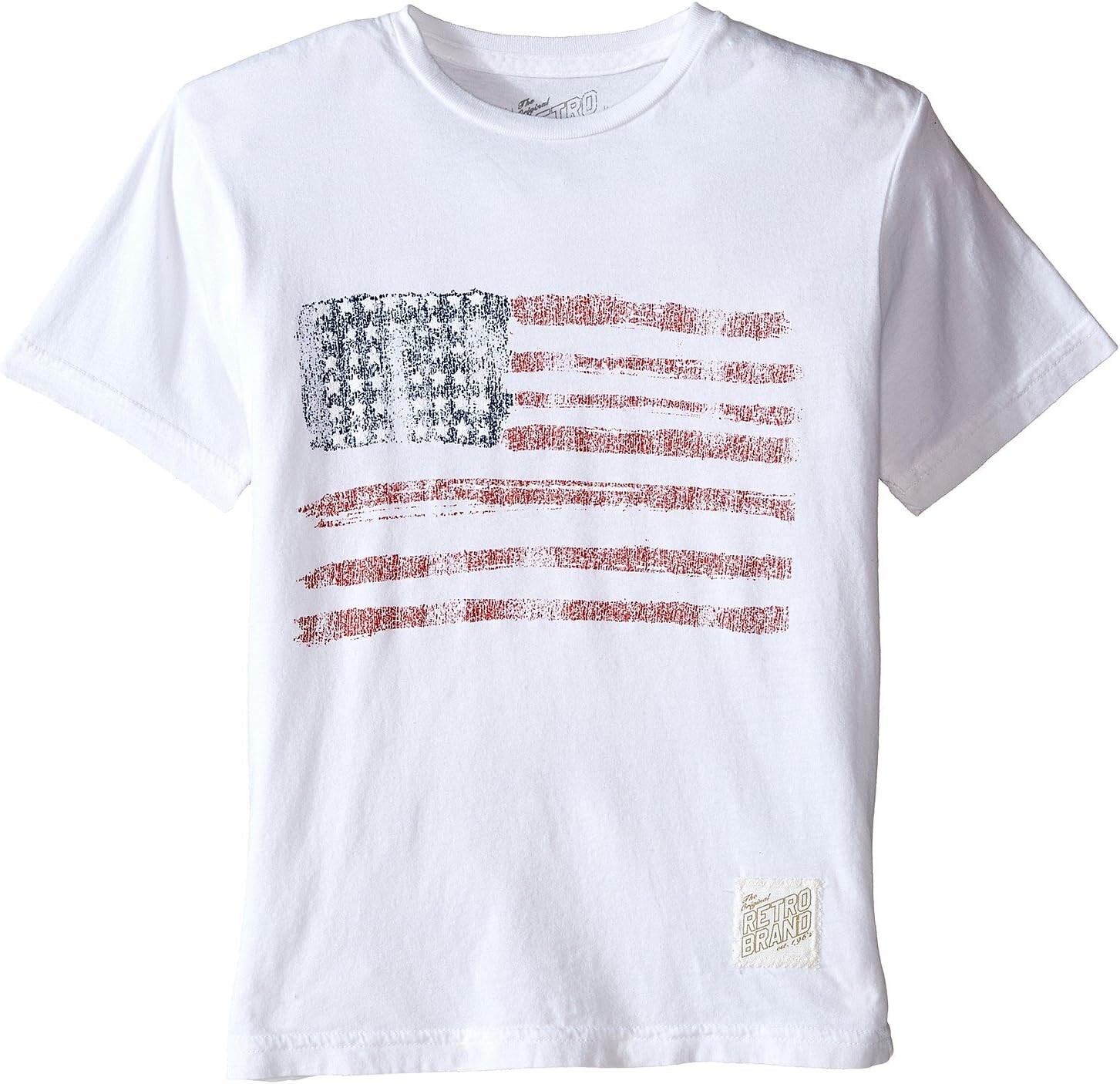 

Футболка The Original Retro Brand Kids Vintage Cotton Short Sleeve American Flag Tee, белый