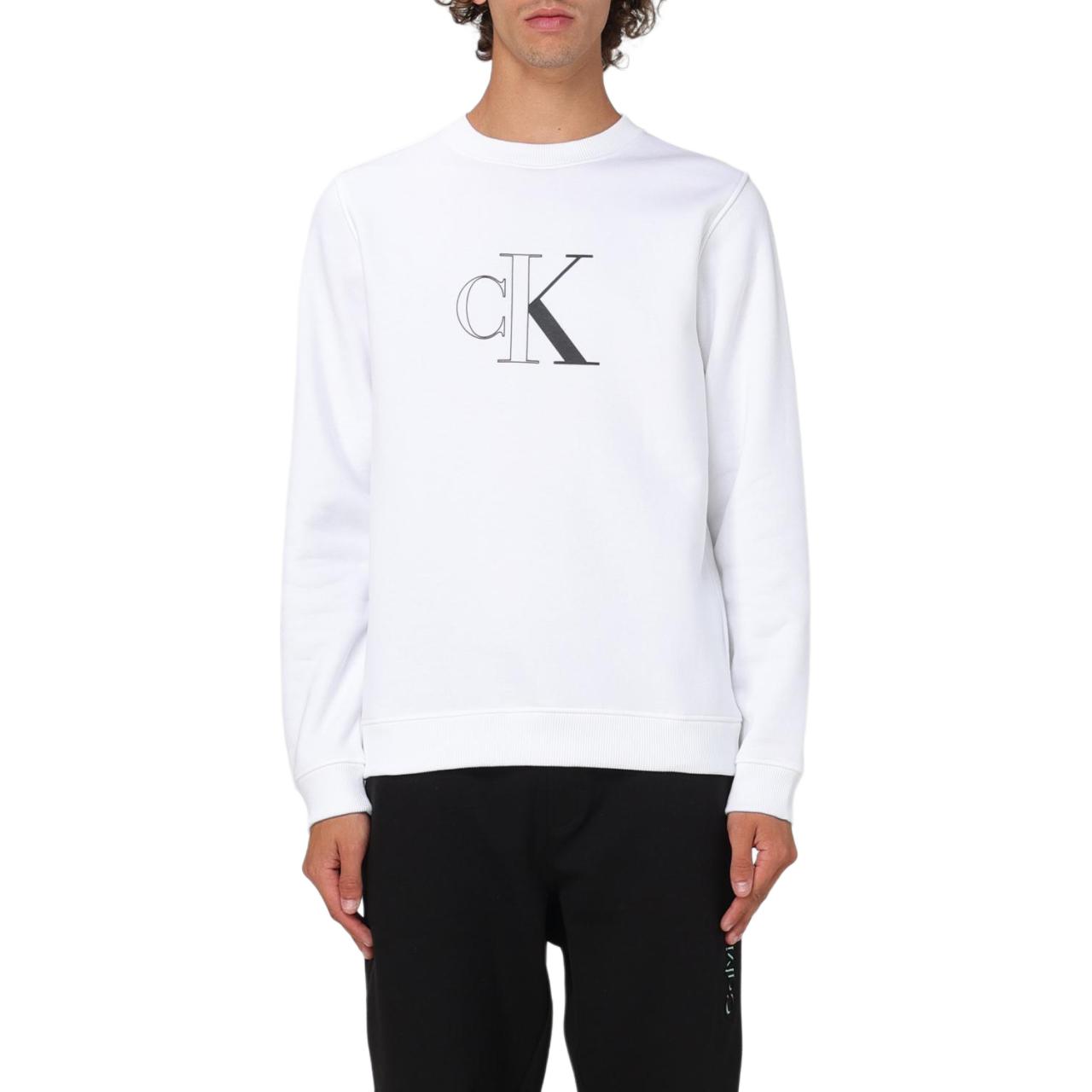 Джерси худи с принтом логотипа Calvin Klein Белый — фото 3
