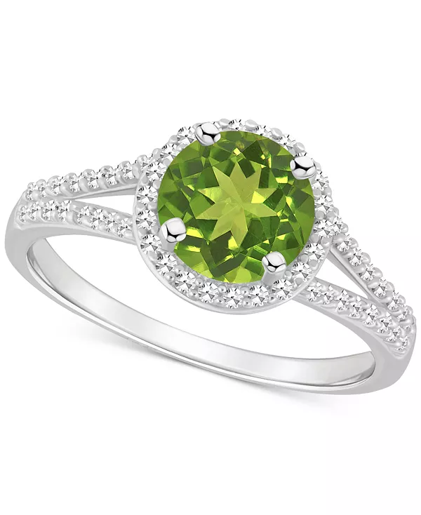 

Кольцо с аметистом (1-1/4 карата tw) и бриллиантом (1/4 карата tw) из стерлингового серебра с разрезной шинкой (также с цитрином, гранатом, перидотом и голубым топазом) Macy'S, peridot