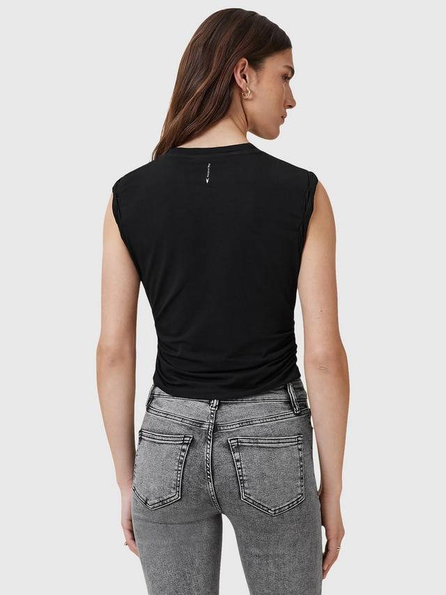 Топ-майка из органического хлопка West с добавлением модала AllSaints, Black — фото 2