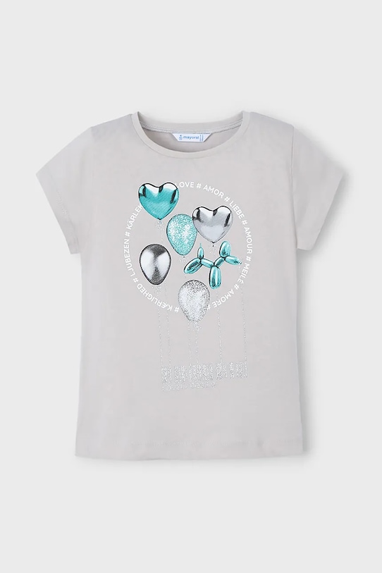 

Детская хлопковая футболка Mayoral, серый