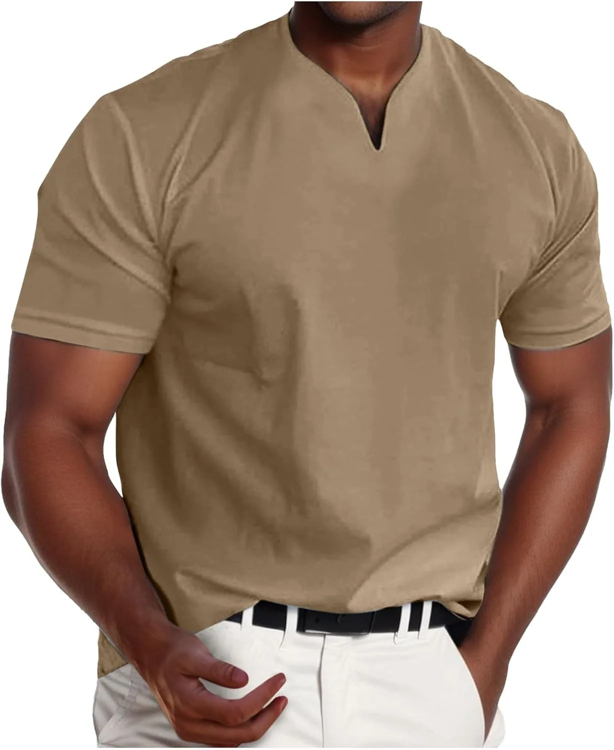 

Футболка мужская V-образный вырез оверсайз