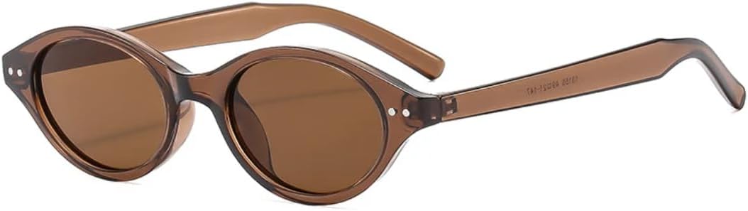 

Классические ретро овальные женские солнцезащитные очки, модные очки в стиле «рисовый маникюр», маленькая оправа, мужские очки для вечеринок и путешествий, защита от УФ-излучения UV400 TVTBBVV, Brown Brown