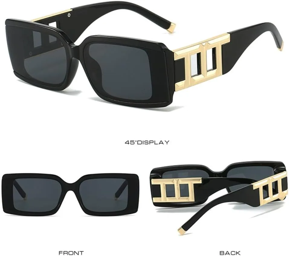 

Прямоугольные солнцезащитные очки для женщин и мужчин, винтажный стиль, градиентные линзы, поликарбонатная оправа, защита от УФ-излучения UV400 HDUBFY, C4