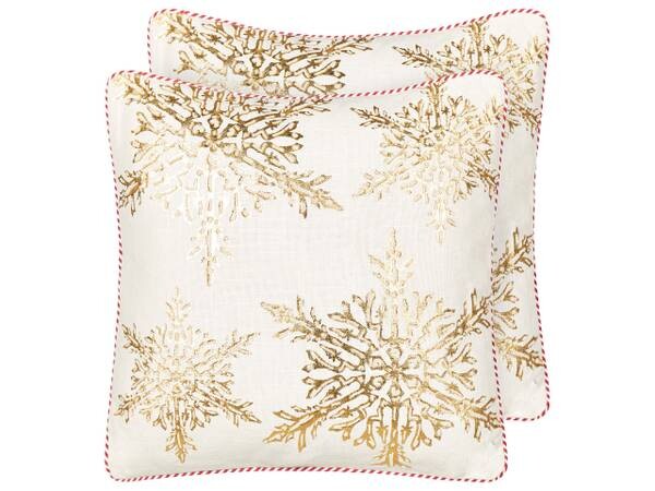

Подушка Beliani 2 шт STAPELIA, 45x45x45 см цвет cremeweiß/gold/rot/weiß
