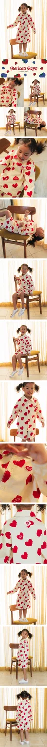 Детский комплект из рубашки и шорт Bb Heart All Over, красный, от Belita&Boys — фото 2