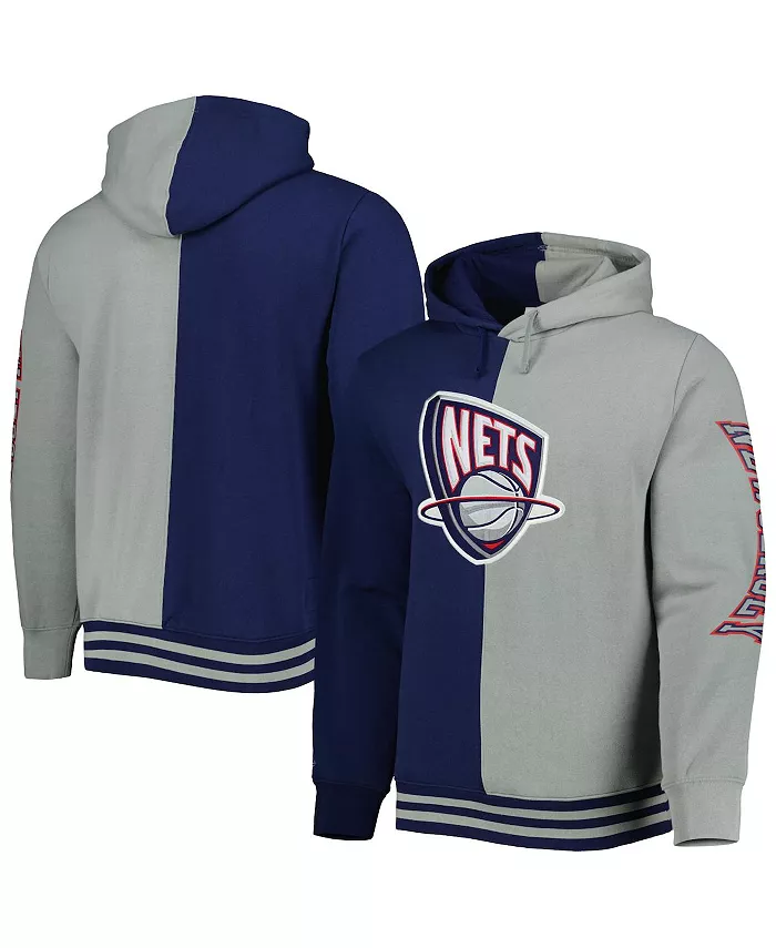 

Мужской худи New Jersey Nets Hardwood Classics Split цвета темно-синий и серый Mitchell & Ness