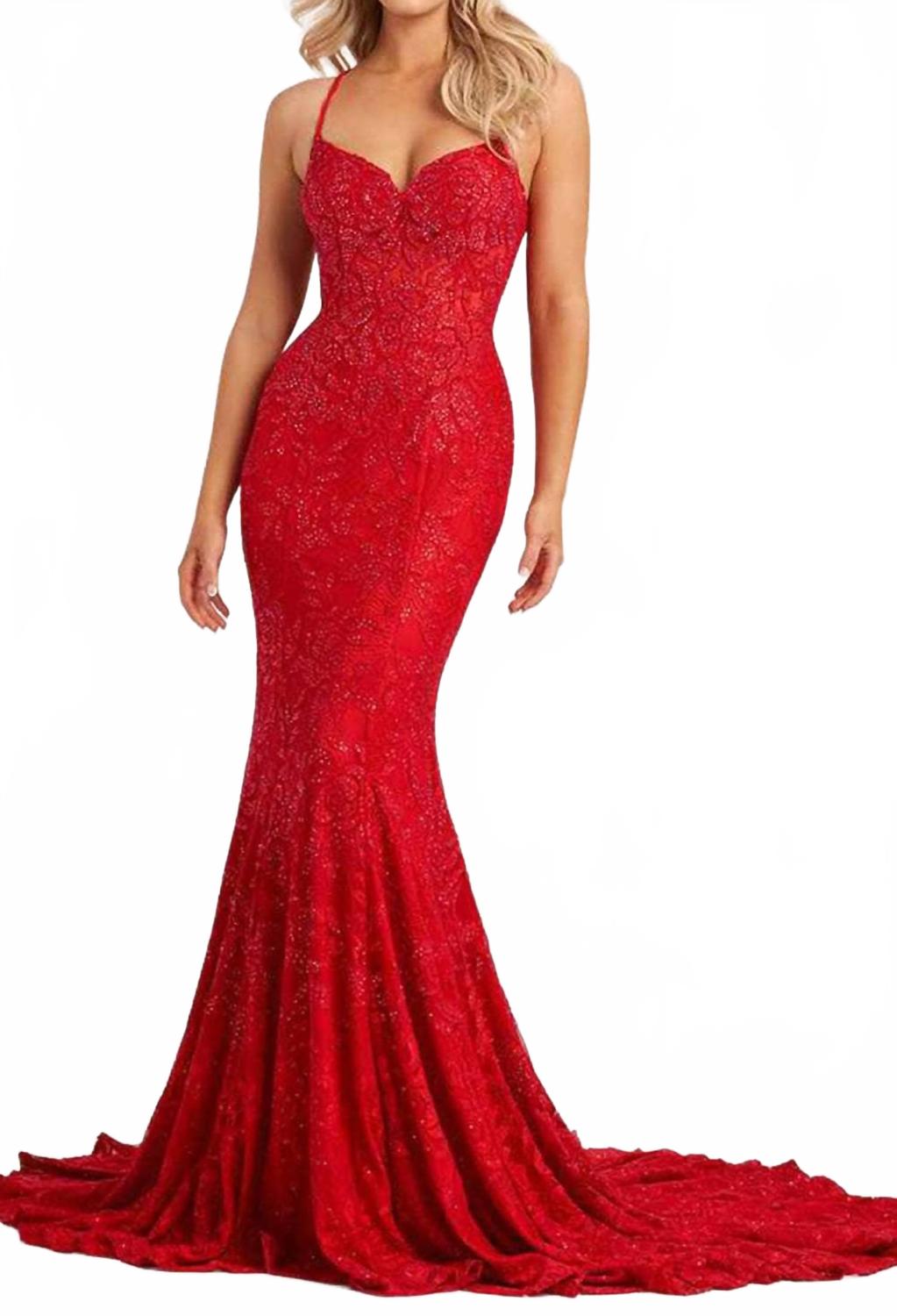 

Красное кружевное платье-русалка Sweetheart Colette by Mon Cheri