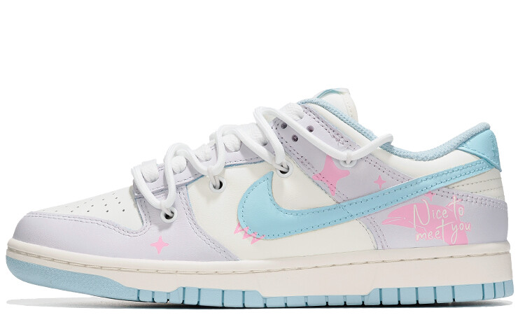 

Кроссовки Nike Dunk Skateboard Shoes Women's Low-Top Gray White/Pink