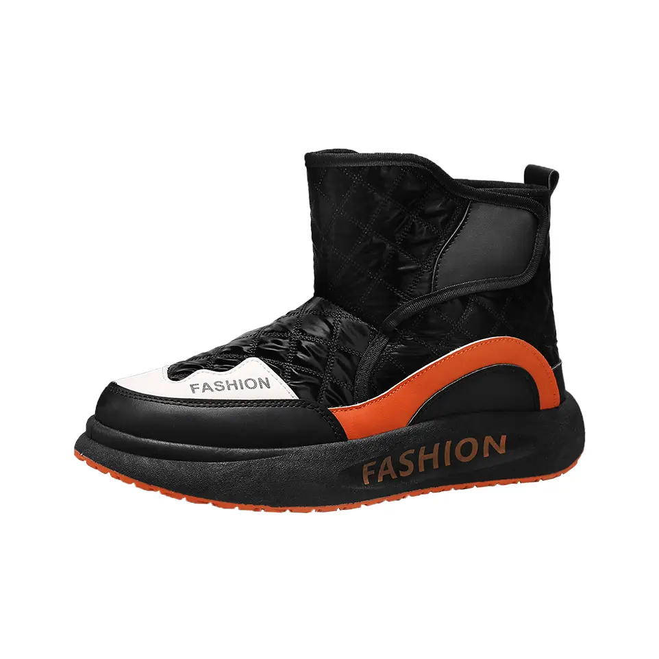 

KUPE Тёплые и износостойкие короткие зимние ботинки мужские Black Orange, цвет Black Orange