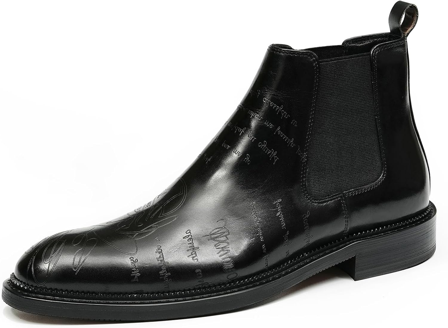 

Мужские ботинки Santimon Chelsea из натуральной кожи с заостренным носком, деловые, формальные, зимние, с теплой хлопковой подкладкой, ботильоны броги, черный