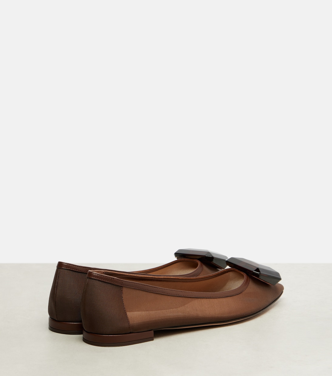 Женские балетки Jaipur с декоративными элементами Gianvito Rossi, Brown+Brown — фото 2