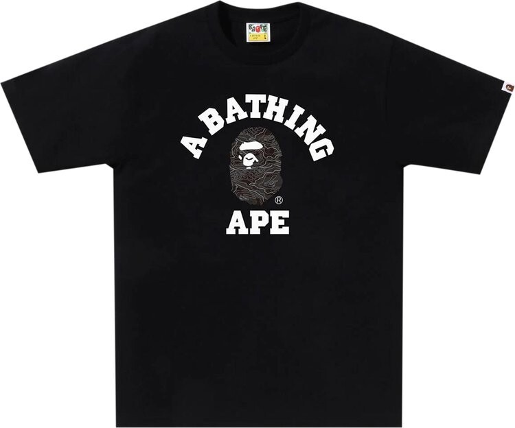 

Футболка BAPE Layered Line Camo College 'Black/Black', черный