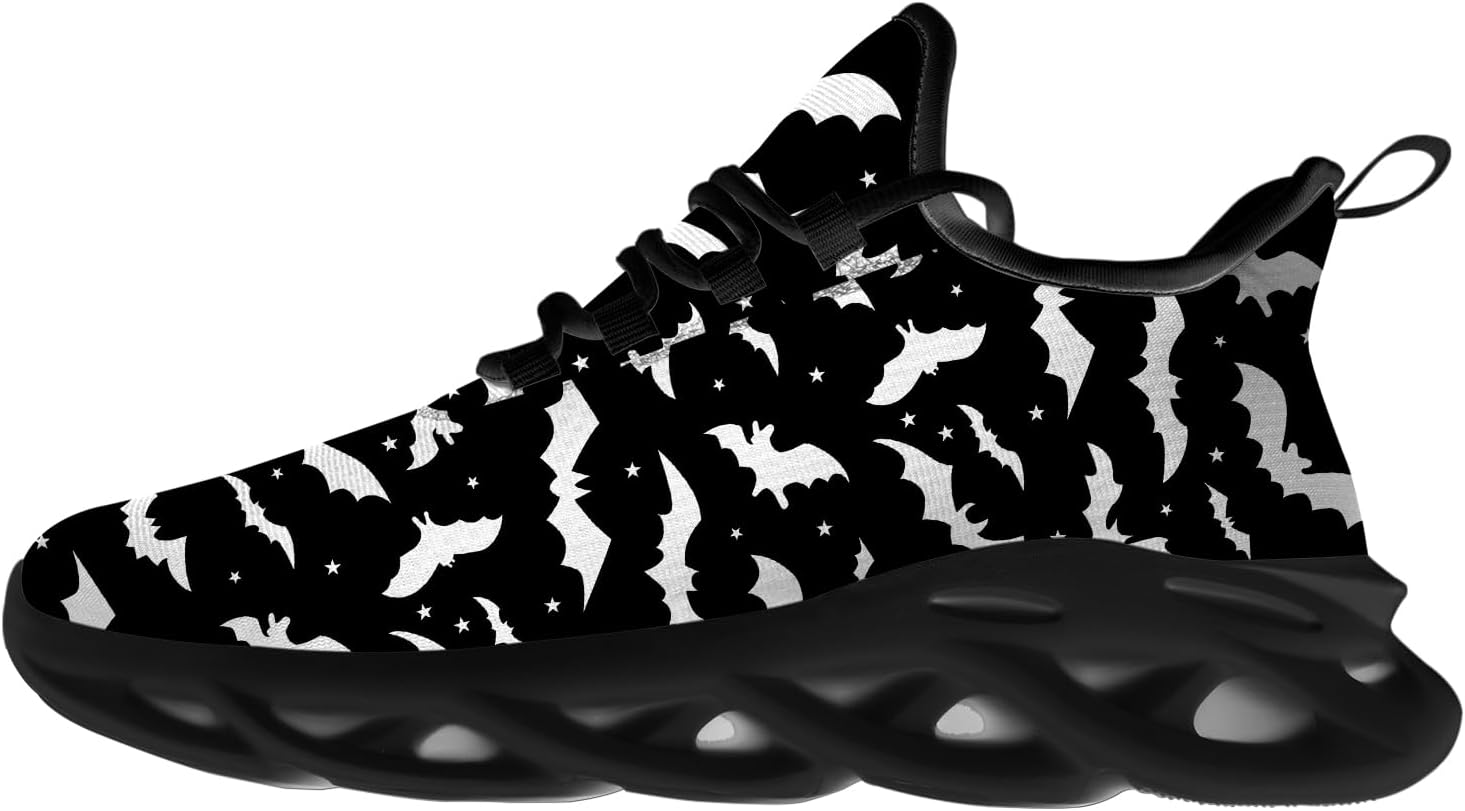 

Кроссовки Ciadoon на Хэллоуин для женщин и мужчин, для бега по дороге, ходьбы и тенниса, дышащие, легкие, подарок для мужчин и женщин, черный