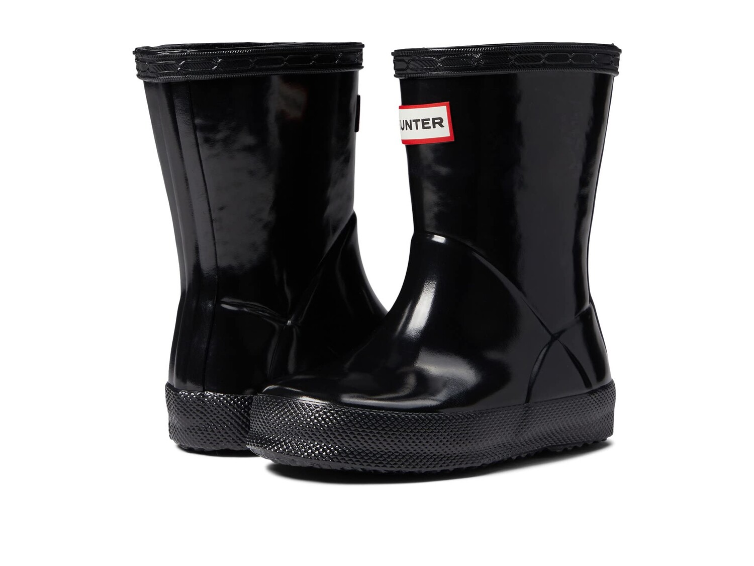 Ботинки Hunter Kids First Classic Gloss (Toddler/Little Kid), черный