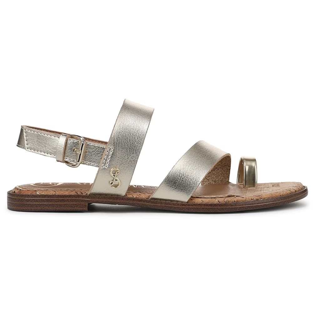 Босоножки на плоской подошве с ремешками Perris Sam And Libby, gold faux leather — фото 2
