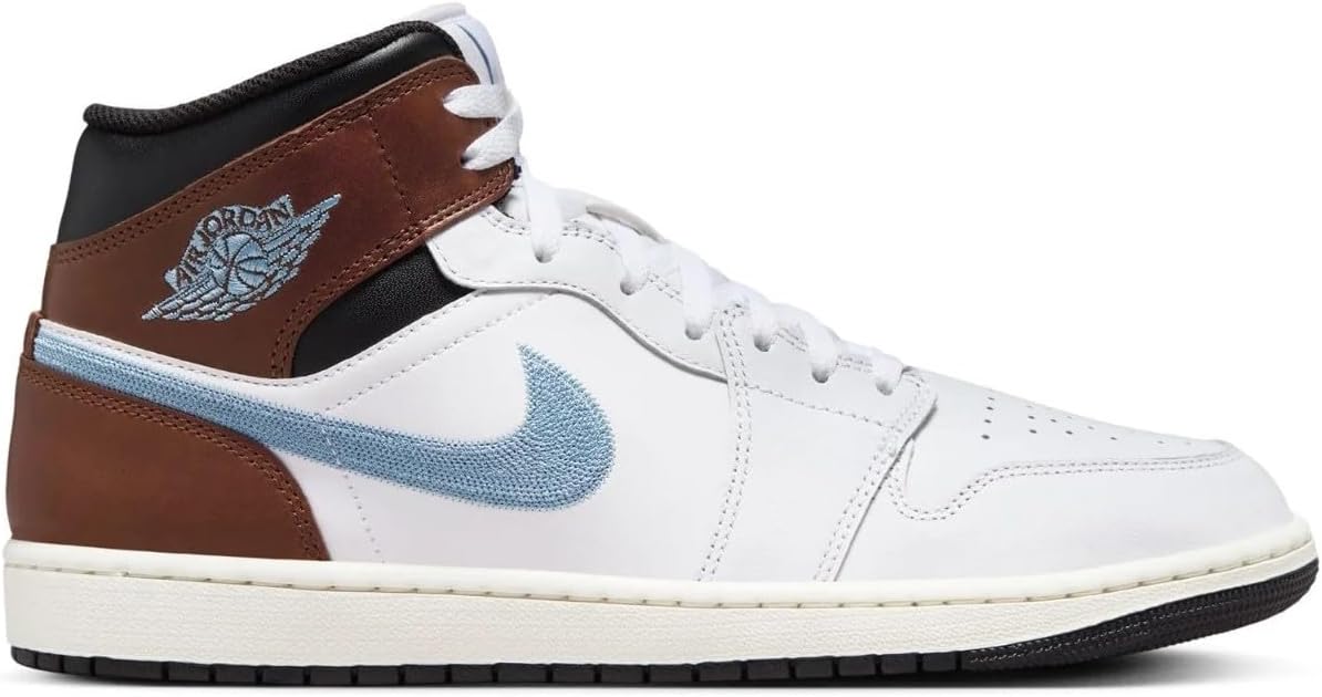 

Кроссовки Nike Air Jordan 1 Mid SE для мужчин, White/Blue Grey/Black/Sail