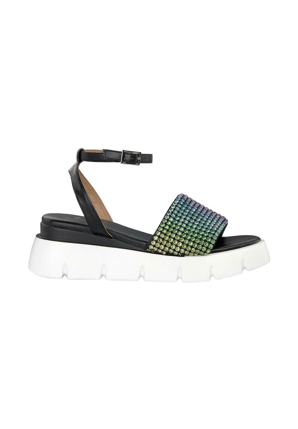 Босоножки на танкетке CIERRE CON HEBILLA - Platform sandals Alma Blue, черный