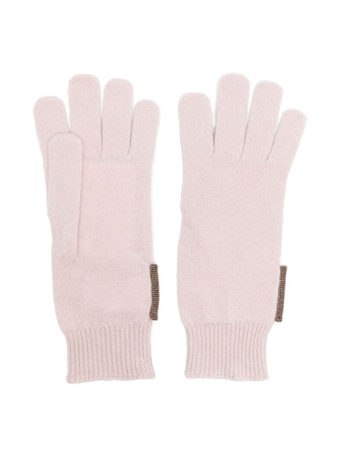 

Brunello Cucinelli Kids кашемировые перчатки с цепочкой, розовый