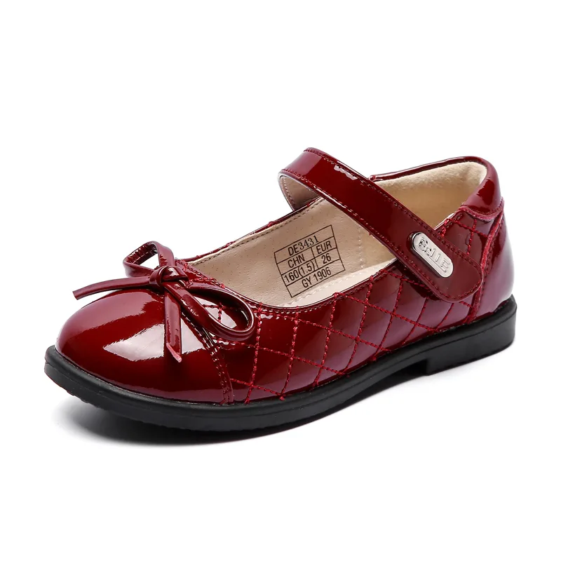 Детские кожаные туфли Low top BELLE, темно-красный — фото 3
